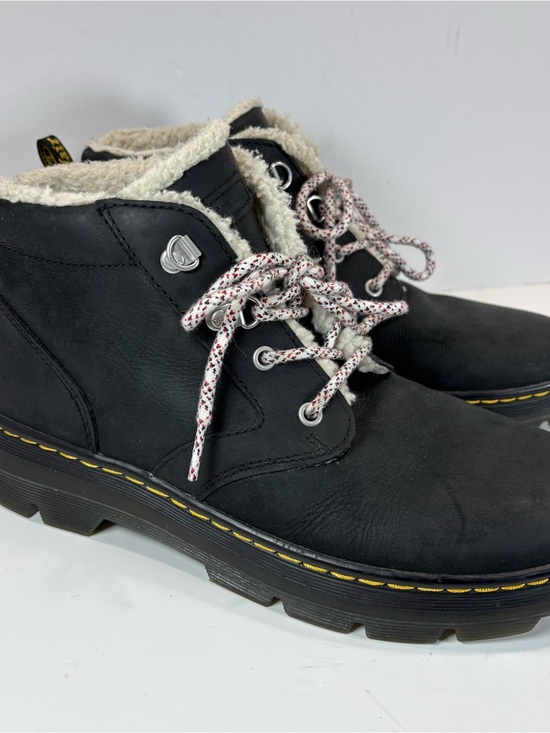 Dr. Martens Shoes - Dr. Martens Womens Sz 11 Bonny Black Leather Shearling Lined Ankle Lace Up Boot